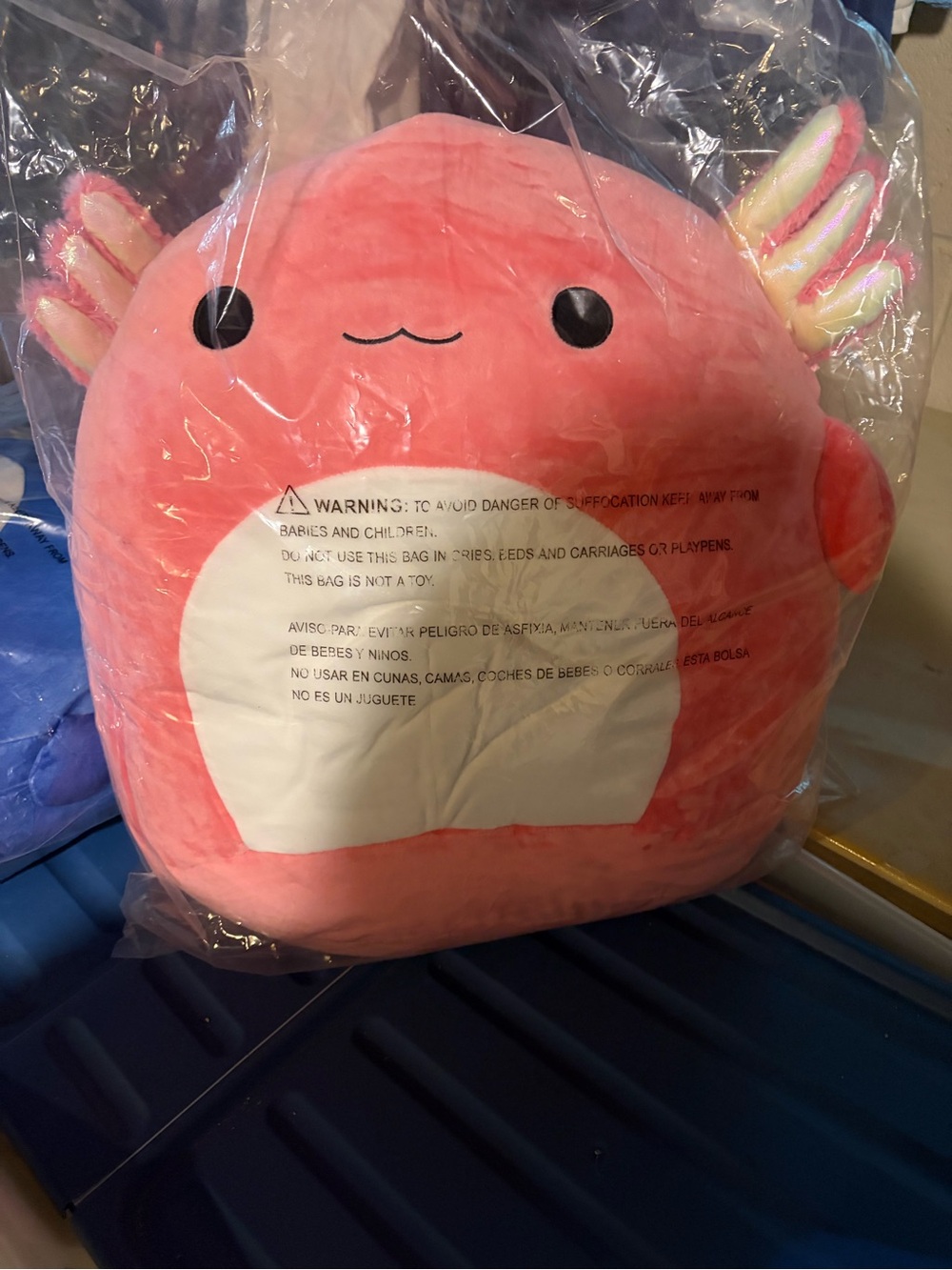 Squishmallows Pink Axolotl “Archie “Plush with White Belly and Iridescent Gills